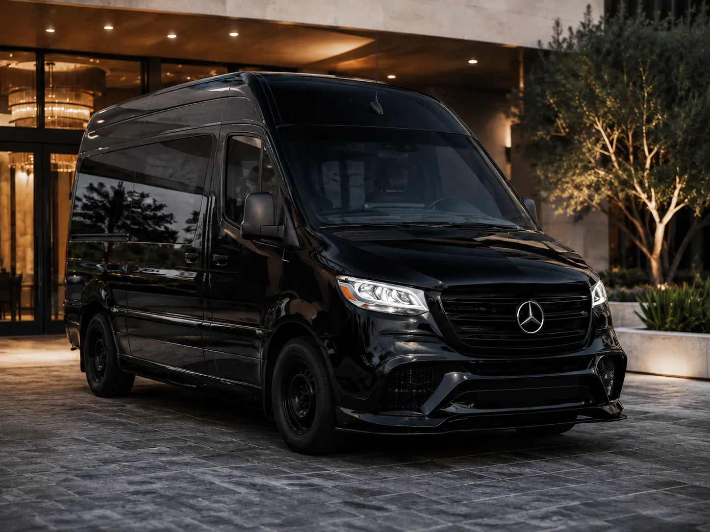 Black Mercedes-Benz Executive Sprinter at a venue